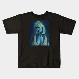 Blue Woman Kids T-Shirt